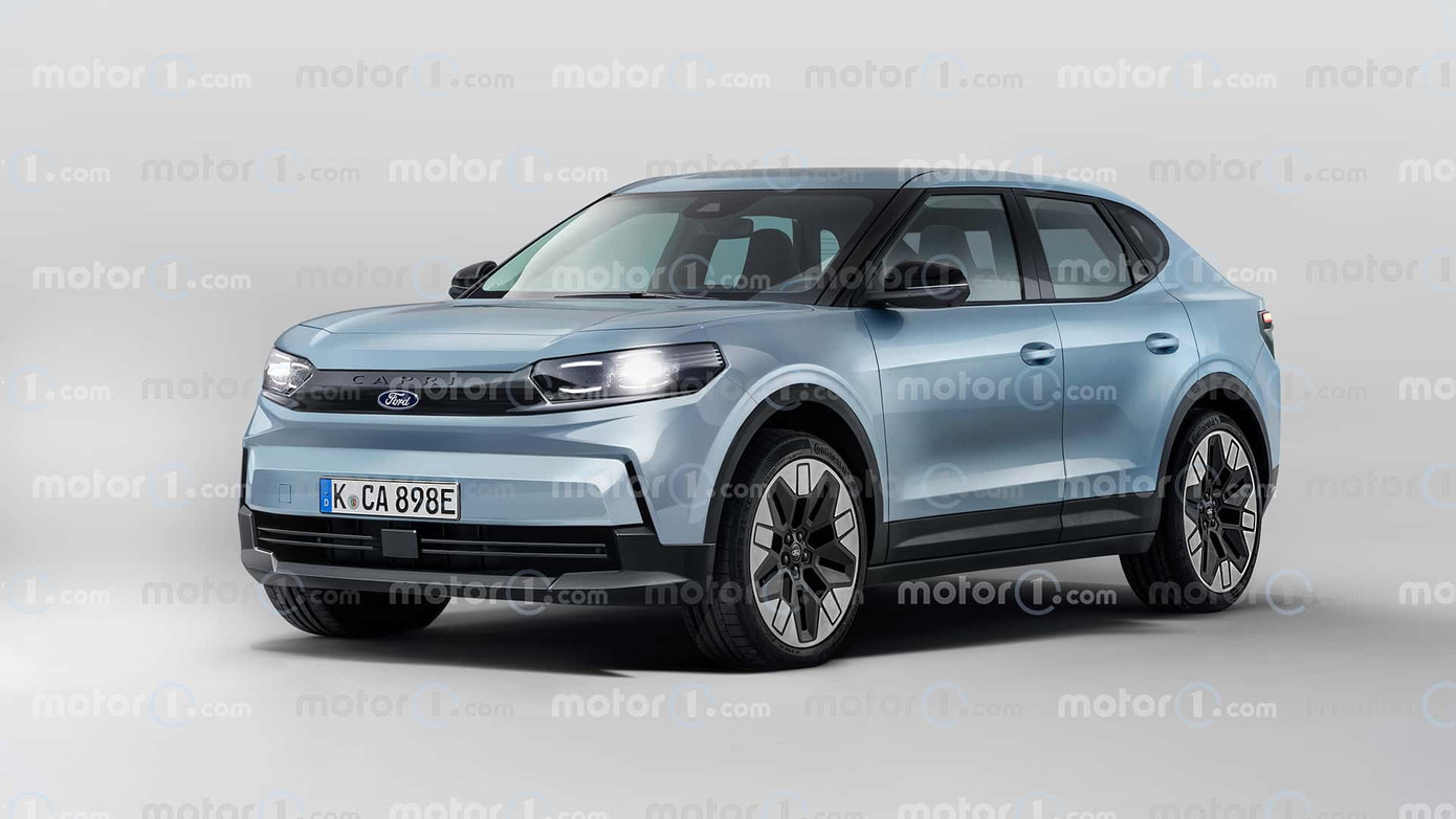 Mô phỏng thiết kế mẫu crossover chạy điện sắp ra mắt của Ford. Ảnh: Motor1. Mô phỏng thiết kế mẫu crossover chạy điện sắp ra mắt của Ford. Ảnh: Motor1.