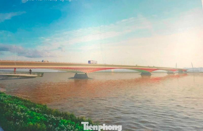 Phương án thiết kế 1: Cầu Trần Hưng Đạo xây bê tông cốt thép vĩnh cửu, hình thức tân thời, không cần mái vòm. Phương án thiết kế 1: Cầu Trần Hưng Đạo xây bê tông cốt thép vĩnh cửu, hình thức tân thời, không cần mái vòm.