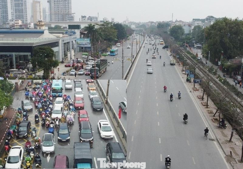 Tuyến đường Ngọc Hồi hướng trung tâm Hà Nội cách đây 1 tháng (ảnh nhỏ) thường xuyên đông đúc xe xếp hàng để qua nút, nhưng những ngày qua tại nút giao này rất ít xe (ảnh lớn). Tuyến đường Ngọc Hồi hướng trung tâm Hà Nội cách đây 1 tháng (ảnh nhỏ) thường xuyên đông đúc xe xếp hàng để qua nút, nhưng những ngày qua tại nút giao này rất ít xe (ảnh lớn).