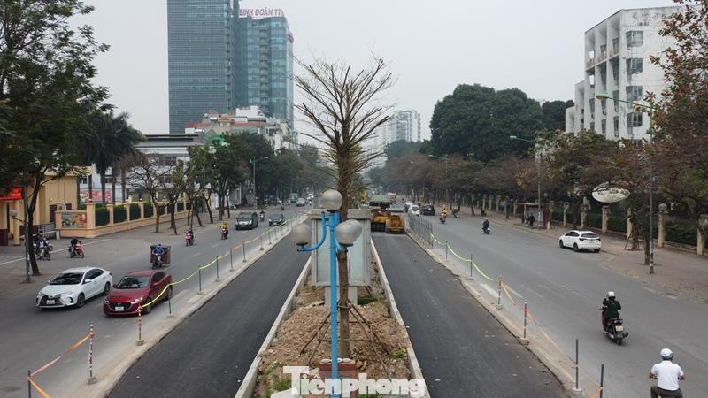 Ở các phần dải phân cách sau khi thu hẹp vẫn còn chiều rộng mặt cắt ngang từ 1 đến 2 mét, tại đây đơn vị thi công cũng đang trồng lại các cây xanh.