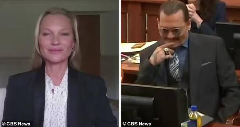 Depp và Moss đều đã phải cố nén cười trước tòa (Ảnh: Daily Mail). Depp và Moss đều đã phải cố nén cười trước tòa (Ảnh: Daily Mail).