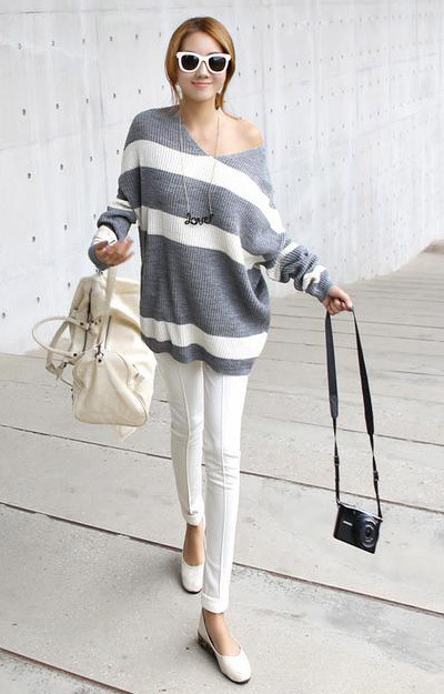 Cách mix đồ thời trang với áo len dáng rộng ảnh 2