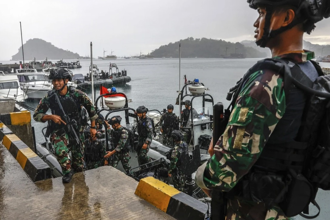Các thành viên thuộc lực lượng đặc biệt của Hải quân Indonesia. (Ảnh: EPA-EFE)