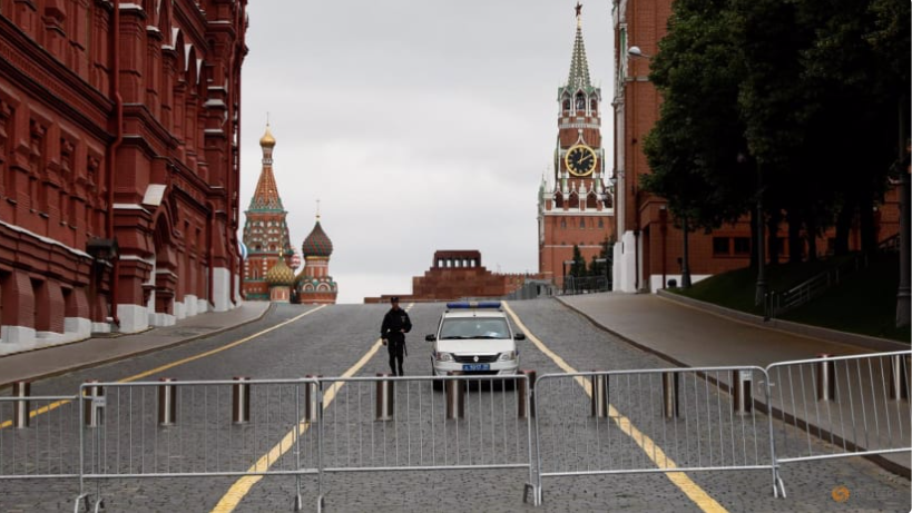 Tuyến đường dẫn vào Quảng trưởng Đỏ bị chặn ngày 24/6. (Ảnh: Reuters) Tuyến đường dẫn vào Quảng trưởng Đỏ bị chặn ngày 24/6. (Ảnh: Reuters)