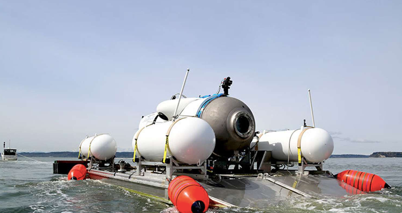 Tàu lặn Titan và tàu hỗ trợ trước khi xảy ra vụ nổ thảm khốc. (Ảnh: OceanGate) Tàu lặn Titan và tàu hỗ trợ trước khi xảy ra vụ nổ thảm khốc. (Ảnh: OceanGate)