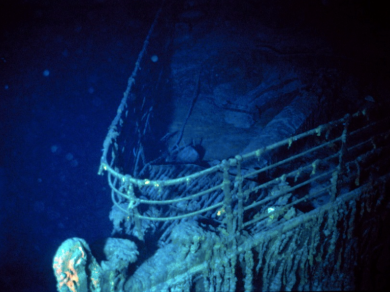 Xác tàu Titanic dưới đáy Đại Tây Dương. (Ảnh: BBC) Xác tàu Titanic dưới đáy Đại Tây Dương. (Ảnh: BBC)