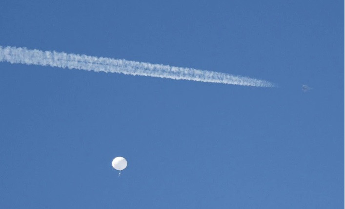 Khinh khí cầu Trung Quốc bay qua Mỹ hồi tháng 2. (Ảnh: AP) Khinh khí cầu Trung Quốc bay qua Mỹ hồi tháng 2. (Ảnh: AP)