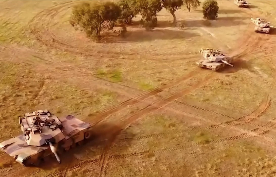 Một cảnh trong video mà Bộ Quốc phòng Ukraine đăng tải để vận động Úc gửi 59 xe tăng M1A1 Abrams. (Ảnh: Bloomberg) Một cảnh trong video mà Bộ Quốc phòng Ukraine đăng tải để vận động Úc gửi 59 xe tăng M1A1 Abrams. (Ảnh: Bloomberg)