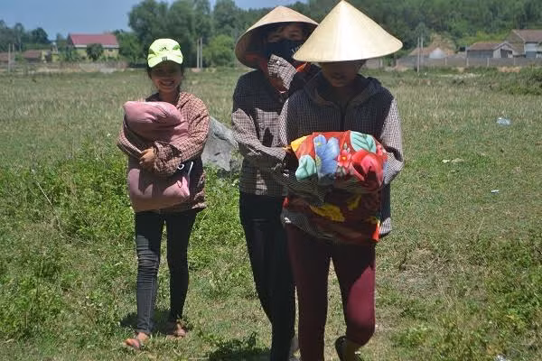 Co ro đắp chăn giữa chảo lửa miền Trung ảnh 1
