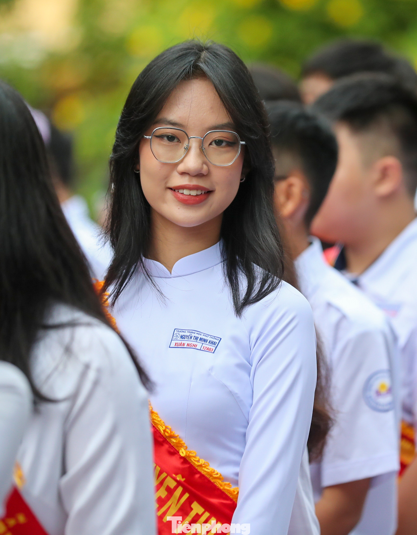 Khoảnh khắc vui tươi của các nữ sinh trong sáng 5/9.