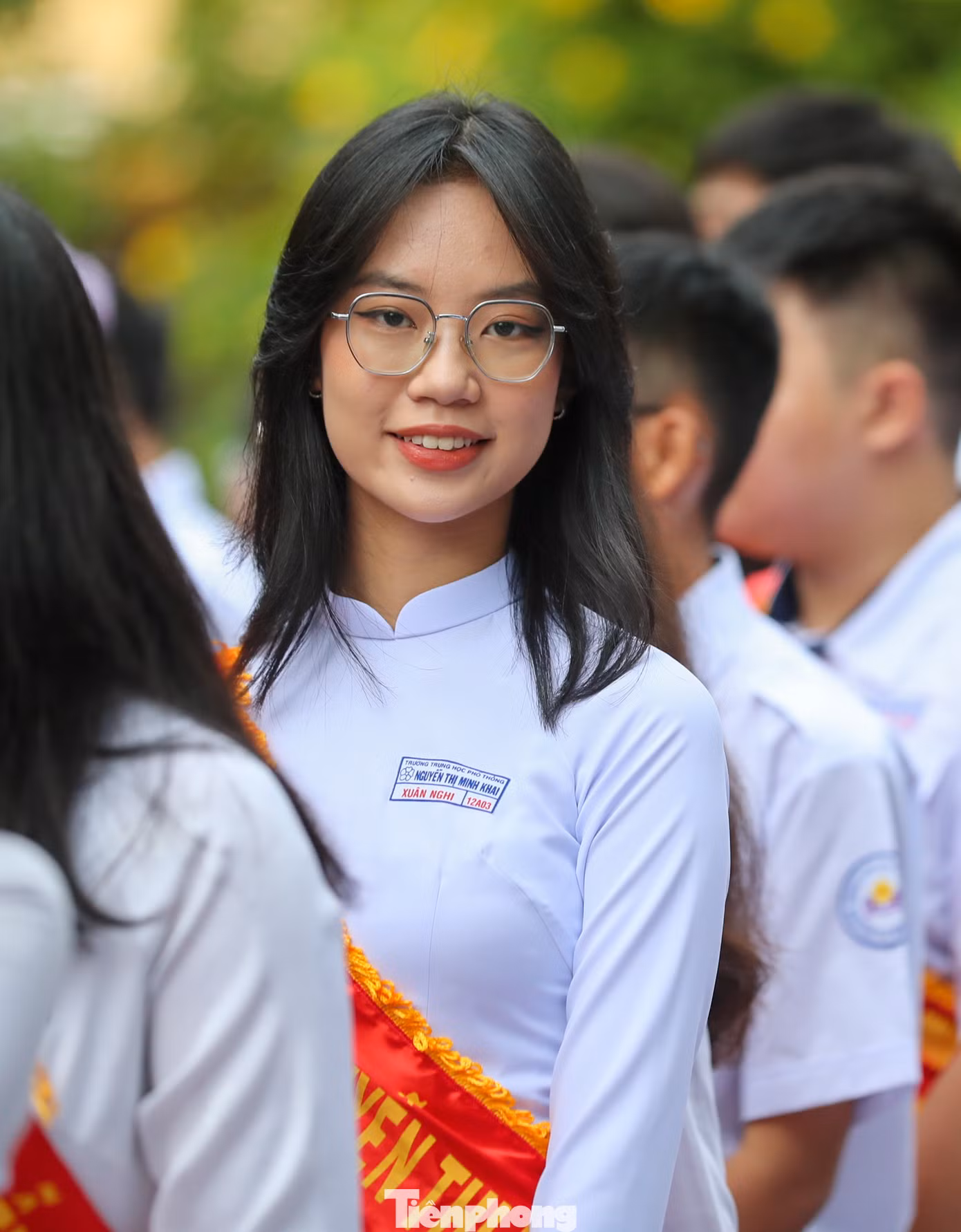 Khoảnh khắc vui tươi của các nữ sinh trong sáng 5/9.
