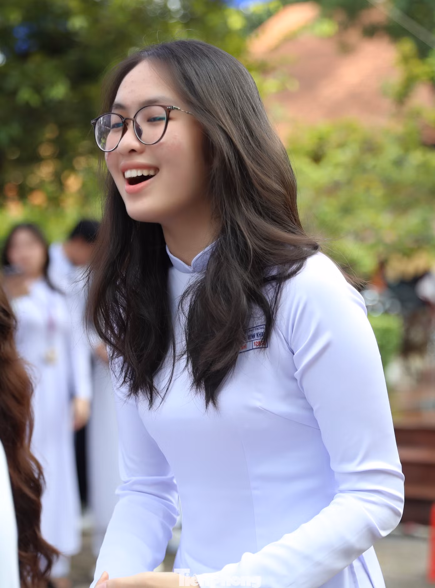 Khoảnh khắc vui tươi của các nữ sinh trong sáng 5/9.