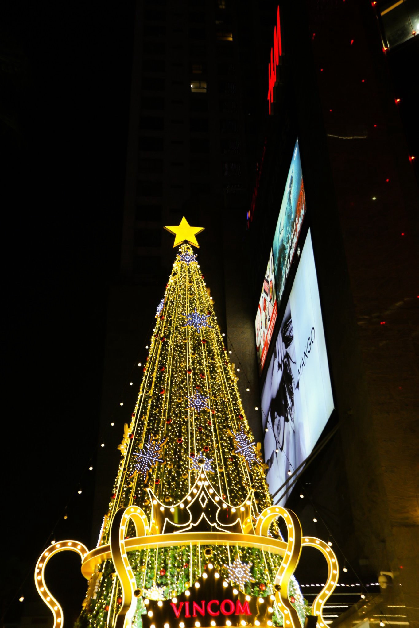 Trung tâm thương mại Vincom Nguyễn Chí Thanh rực rỡ khi về đêm.