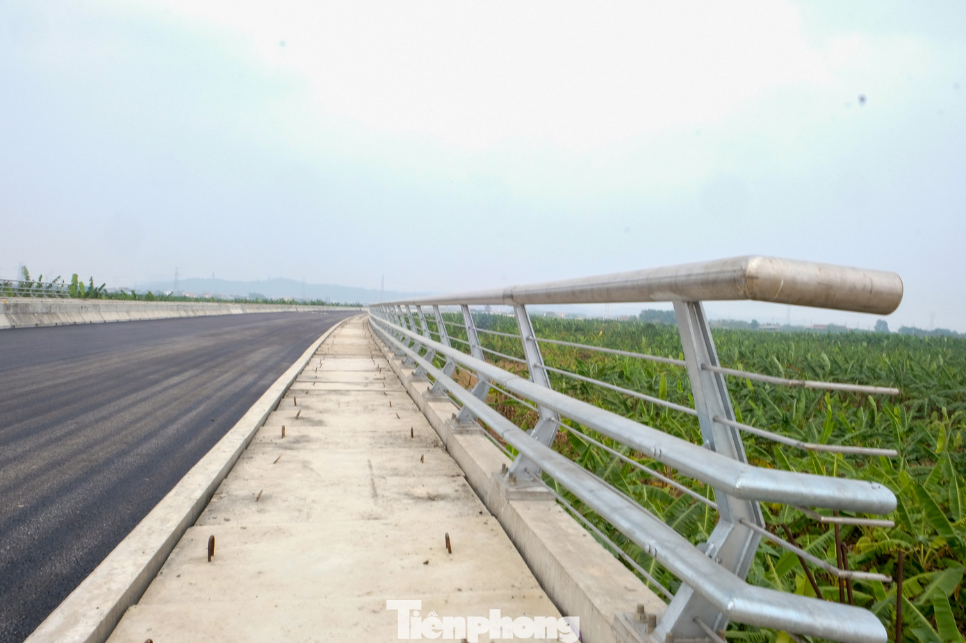 Phần cầu dẫn được thiết kế rộng 22,5m, mỗi bên hai làn xe hỗn hợp, mỗi bên một làn rộng 2m, cao 1,75m so với mặt cầu để cho người đi bộ ngắm cảnh, tham quan.