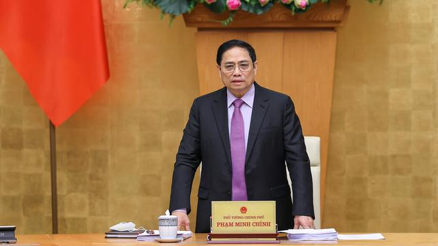 Thủ tướng Phạm Minh Chính chủ trì Hội nghị trực tuyến toàn quốc của Thường trực Chính phủ. Ảnh Nhật Bắc