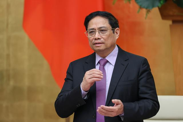 Thủ tướng Phạm Minh Chính phát biểu tại Hội nghị. Ảnh: Nhật Bắc