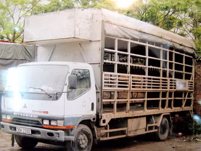 Chiếc xe tải gây nhiều kinh sợ cho người dân vào ngày 12-5. Chiếc xe tải gây nhiều kinh sợ cho người dân vào ngày 12-5