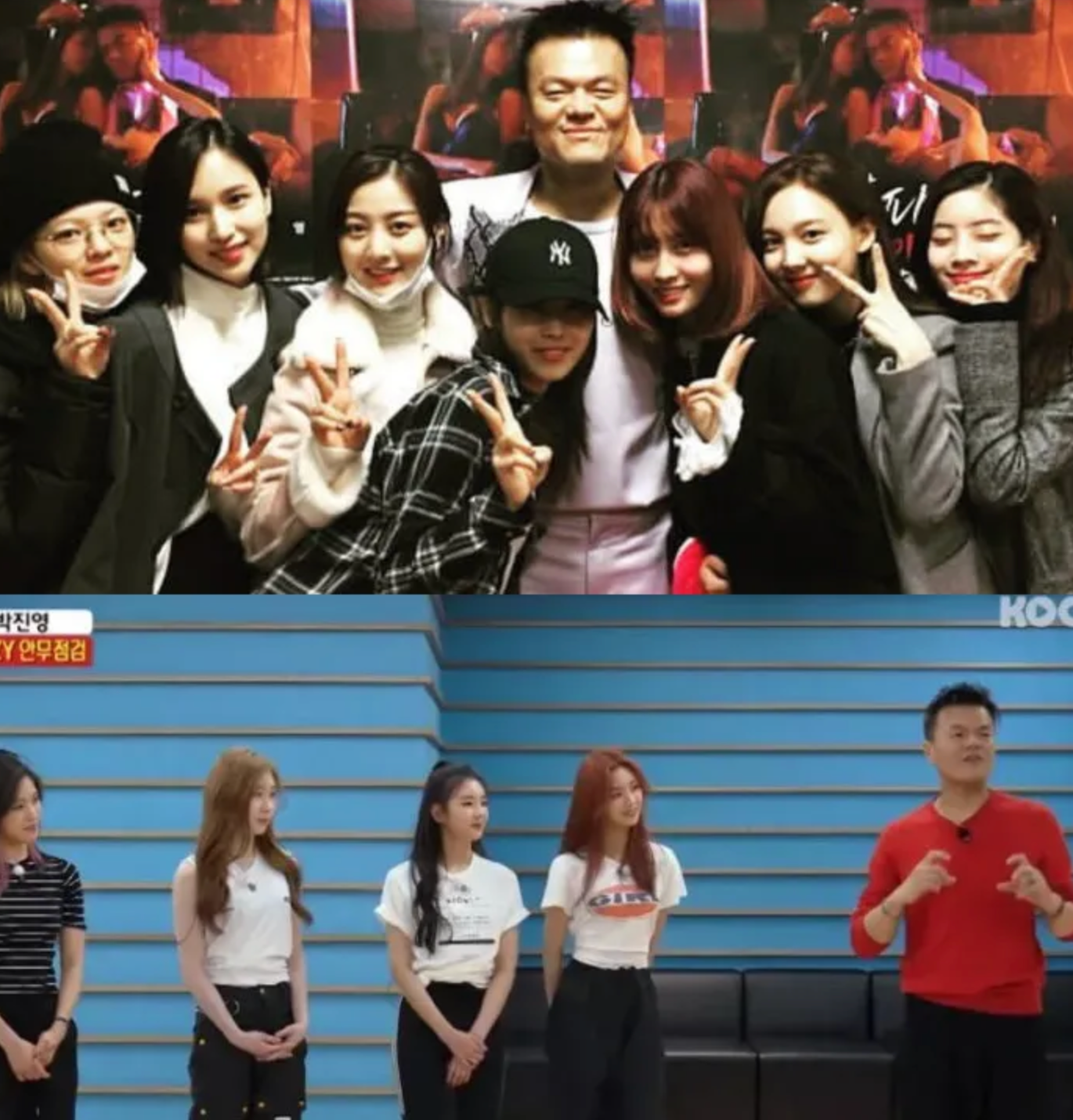 Park Jin Young liên tục xuất hiện cùng TWICE và ITZY khi nhóm mới ra mắt.