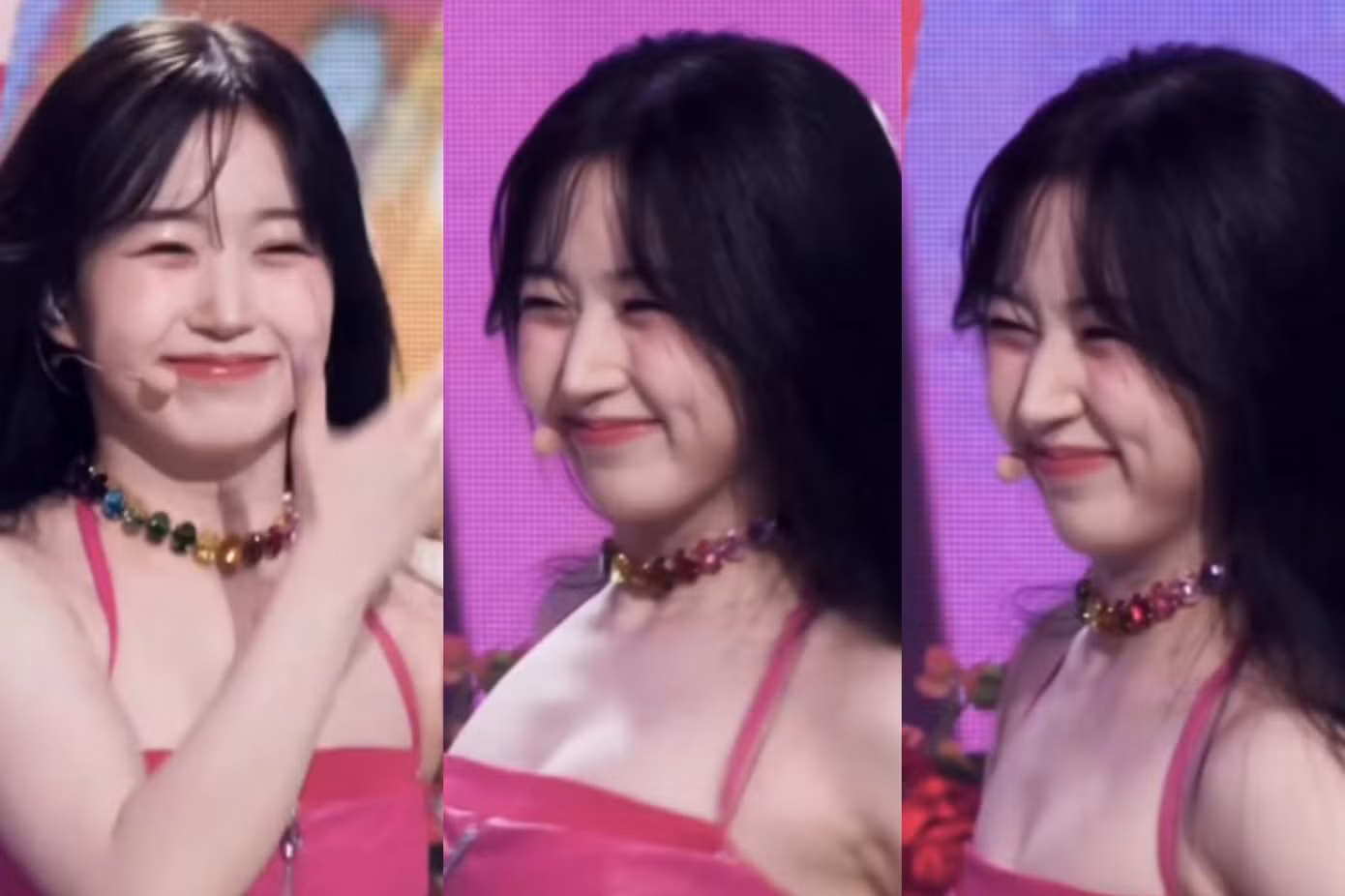 Haewon bị chê cố tình cười "giả trân" trên sân khấu.