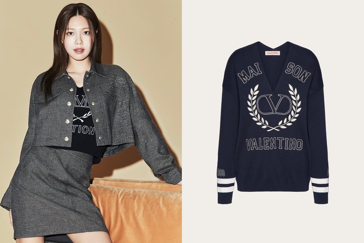 Mẫu áo đen của Sooyoung có thiết kế giống với mẫu áo của Valentino. Mẫu áo đen của Sooyoung có thiết kế giống với mẫu áo của Valentino.