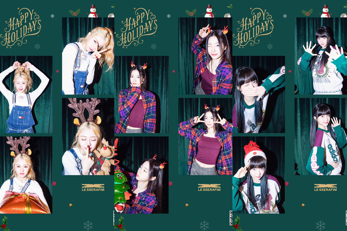 LE SSERAFIM tinh nghịch nhưng cũng không kém phần xinh đẹp trong loạt ảnh mừng Giáng Sinh.