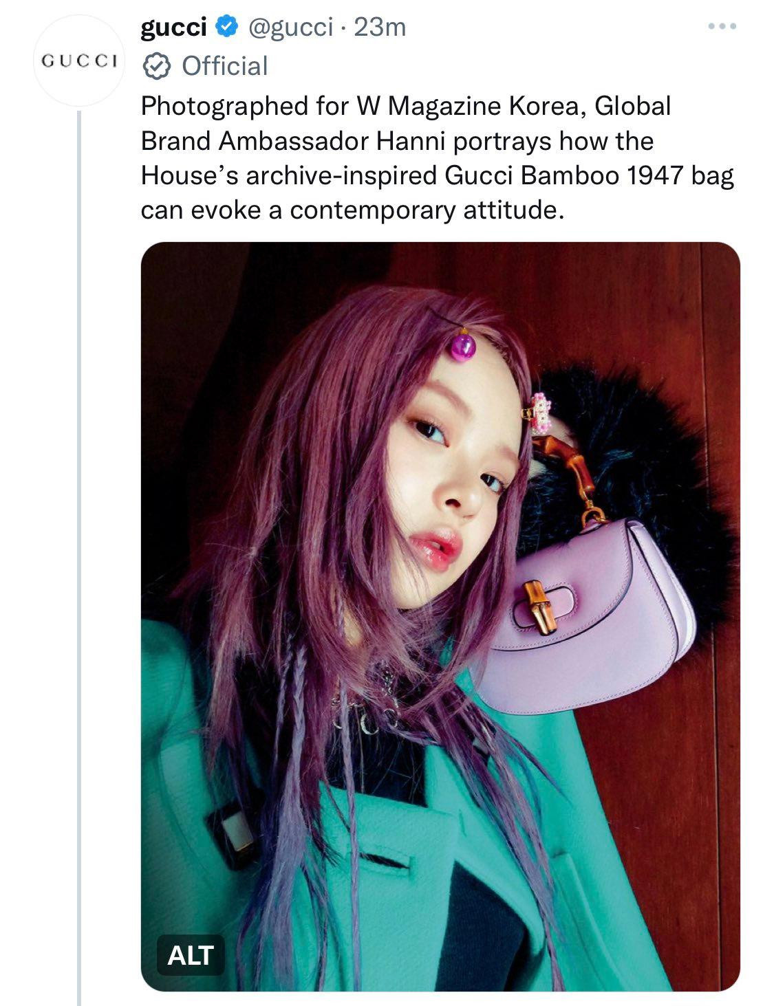 Gucci trực tiếp gọi Hanni là &quot;Đại sứ toàn cầu&quot; trong bài đăng mới nhất.