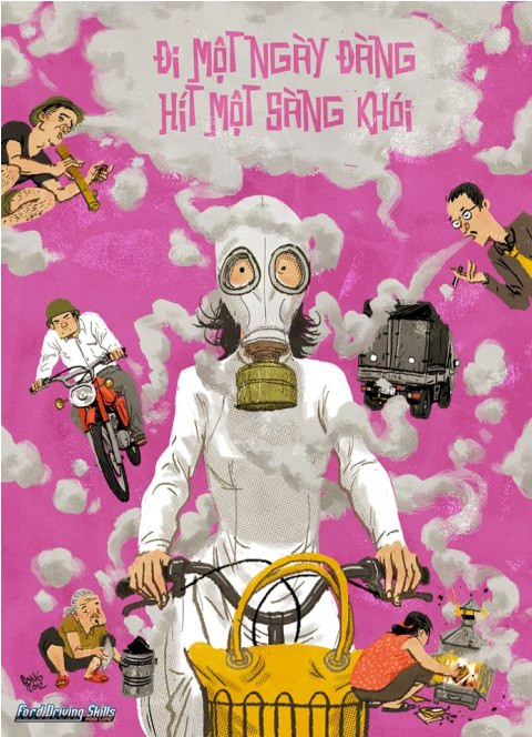 Khói bụi ô nhiễm tràn ngập đường phố