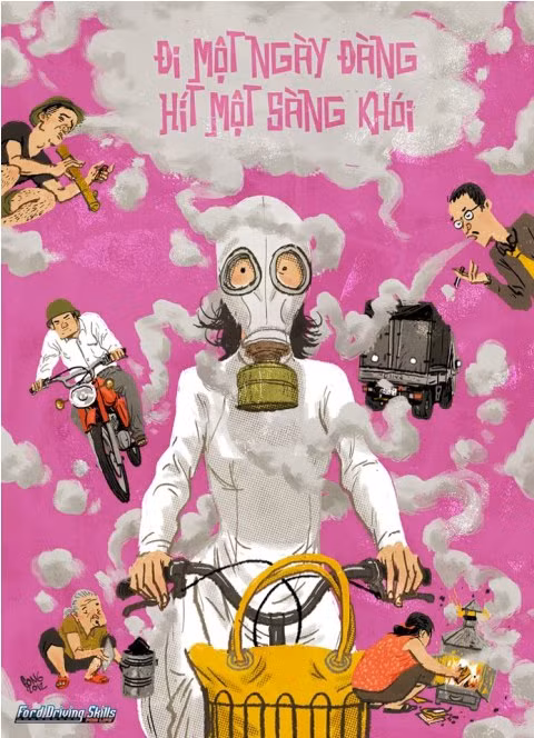 Khói bụi ô nhiễm tràn ngập đường phố. Khói bụi ô nhiễm tràn ngập đường phố