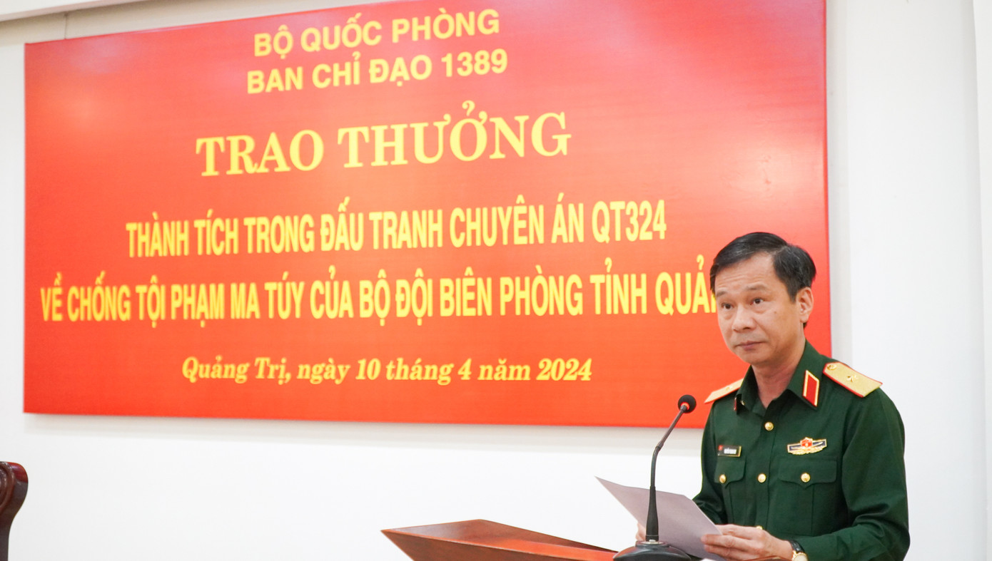 Thiếu tướng Nguyễn Thanh Huy yêu cầu BĐBP tỉnh Quảng Trị tiếp tục tập trung lực lượng quyết liệt đấu tranh trấn áp các loại tội phạm. Ảnh: Lê Trường