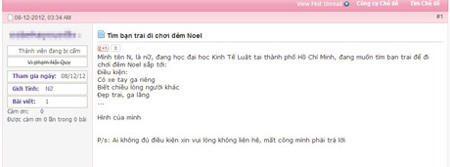 Lời đăng tuyển của một bạn gái bị cư dân mạng "ném đá". Lời đăng tuyển của một bạn gái bị cư dân mạng
