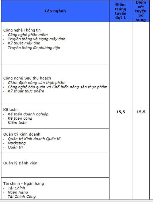 Điểm chuẩn trường các trường đại học tư thục tại phía Nam ảnh 3
