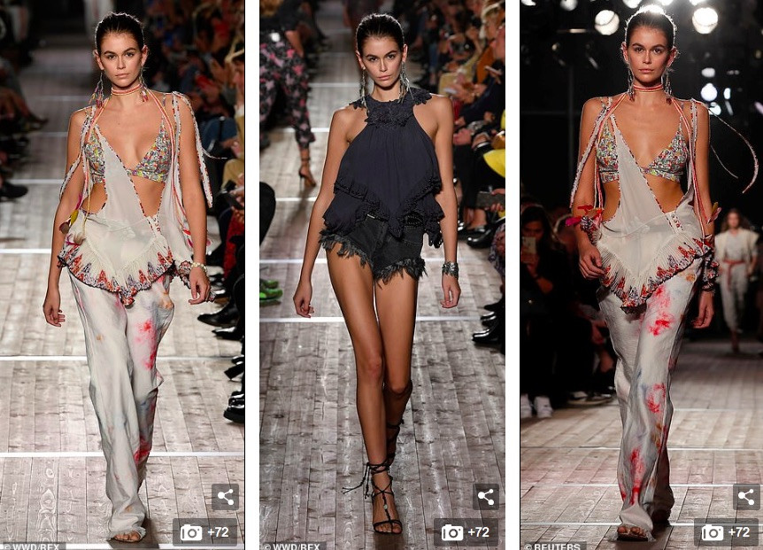 Con gái Cindy Crawford mặc nội y khoe ngực đầy, eo thon hút mắt trên sàn catwalk ảnh 2