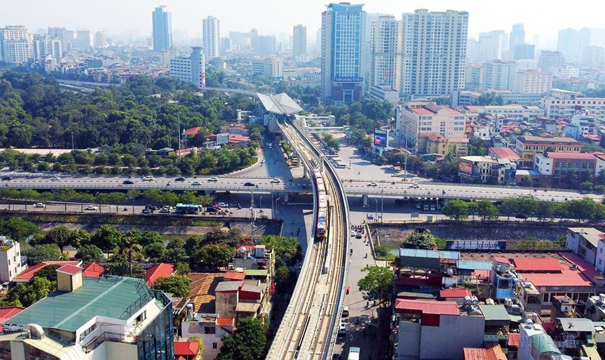 Dự án tuyến đường sắt đô thị số 3 (Nhổn-ga Hà Nội) vay vốn ODA của Ngân hàng Phát triển châu Á (ADB), Cơ quan Phát triển Pháp (AFD), Ngân hàng đầu tư châu Âu (EIB) và Chính phủ Pháp (DGT), được công ty Systra của Pháp tư vấn thiết kế. (Ảnh: Huy Hùng/TTXVN) Dự án tuyến đường sắt đô thị số 3 (Nhổn-ga Hà Nội) vay vốn ODA của Ngân hàng Phát triển châu Á (ADB), Cơ quan Phát triển Pháp (AFD), Ngân hàng đầu tư châu Âu (EIB) và Chính phủ Pháp (DGT), được công ty Systra của Pháp tư vấn thiết kế. (Ảnh: Huy Hùng/TTXVN)