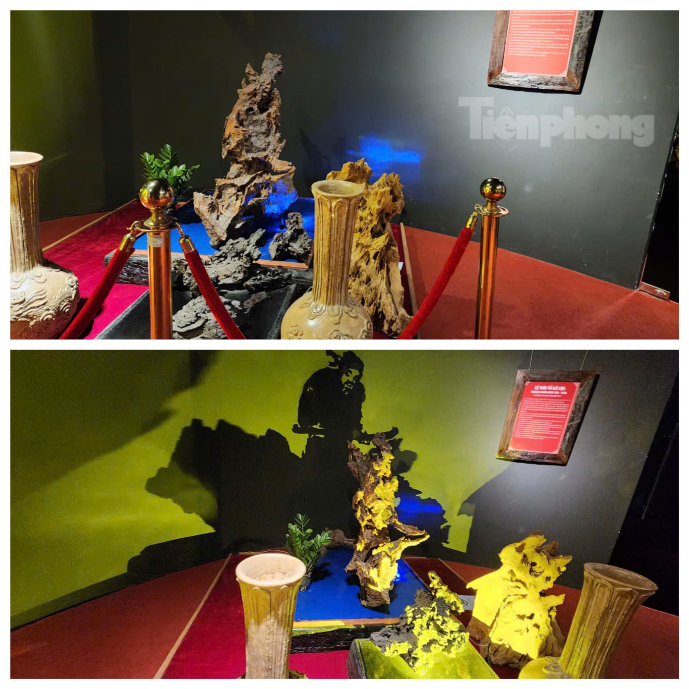 Dưới sự sắp đặt của người nghệ sĩ, những đồ vật sau khi được ánh sáng chiếu vào hiện lên hình ảnh vua Lê Thái Tổ (Lê Lợi).