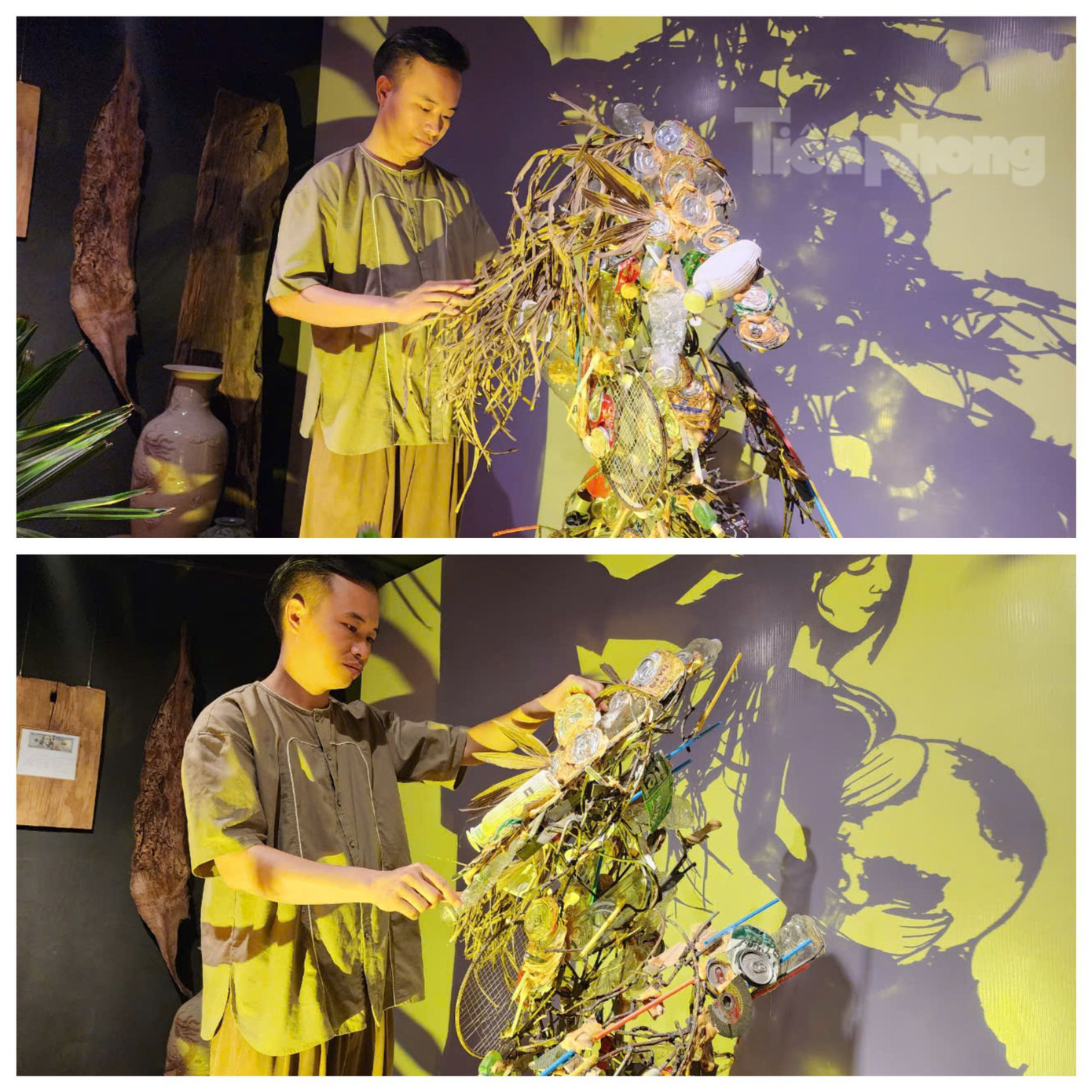 Thời gian gần đây, Bảo tàng Gốm Bát Tràng (huyện Gia Lâm, Hà Nội) ngoài trưng bày các sản phẩm từ gốm, còn có chương trình nghệ thuật điêu khắc ánh sáng do nghệ nhân Bùi Văn Tự (SN 1992) thực hiện. Nghệ thuật điêu khắc ánh sáng là sự kết hợp giữa điêu khắc và ánh sáng. Trong đó, chất liệu để tạo nên nghệ thuật là những đồ vật xung quanh như mảnh gốm vỡ, gỗ lũa, dây điện, ống bơ, tảng đá, cỏ cây… dưới bàn tay của nghệ nhân, khi ánh sáng chiếu vào sẽ tạo nên hình ảnh độc đáo từ phần bóng của vật thể. Trong ảnh là từ những vật dụng bỏ đi, dưới bàn tay sắp xếp của nghệ sĩ và ánh sáng đã tạo nên hình ảnh người phụ nữ.