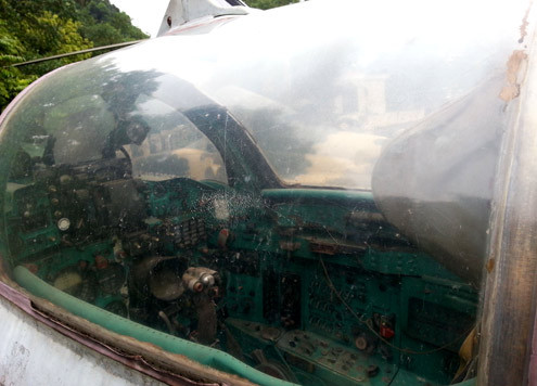 Buồng lái, nơi phi công Phạm Tuân điều khiển máy bay Mig 21, góp phần vào thắng lợi quyết định trong trận 