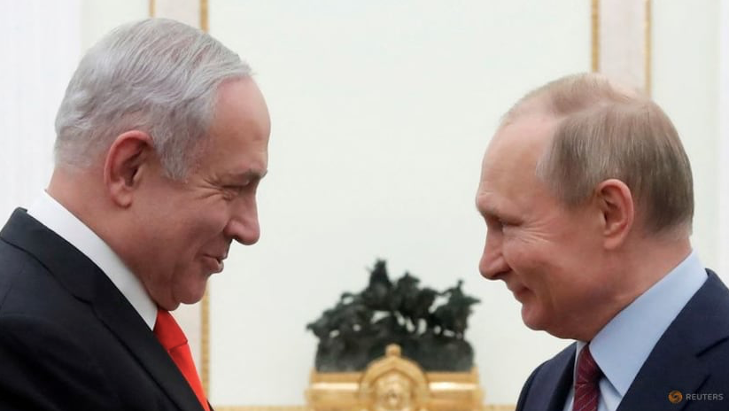 Tổng thống Nga Vladimir Putin trong cuộc gặp Thủ tướng Israel Benjamin Netanyahu tại Mátxcơva tháng 1/2020. (Ảnh: Reuters) Tổng thống Nga Vladimir Putin trong cuộc gặp Thủ tướng Israel Benjamin Netanyahu tại Mátxcơva tháng 1/2020. (Ảnh: Reuters)