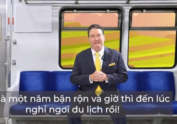 Đại sứ Mỹ tại Việt Nam Marc Knapper trong clip tổng kết quan hệ Việt - Mỹ năm 2023.