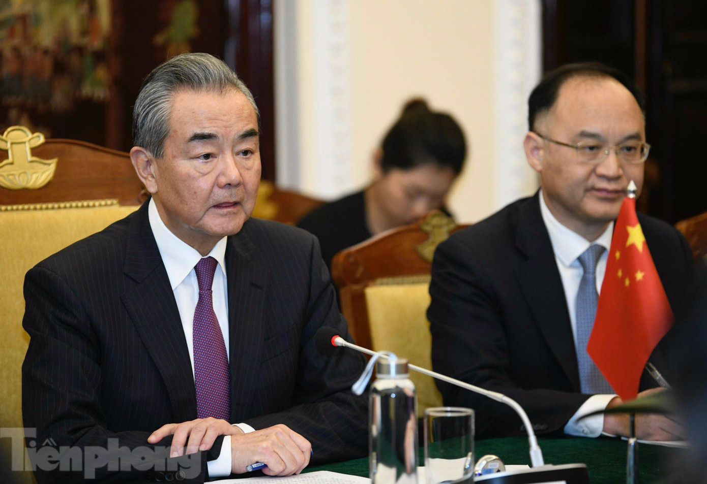 Bộ trưởng Ngoại giao Trung Quốc Vương Nghị tại cuộc hội đàm. (Ảnh: Như Ý) Bộ trưởng Ngoại giao Trung Quốc Vương Nghị tại cuộc hội đàm. (Ảnh: Như Ý)
