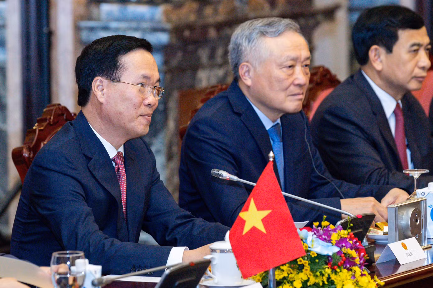Chủ tịch nước Võ Văn Thưởng tại cuộc hội kiến. (Ảnh: Phong Sơn)