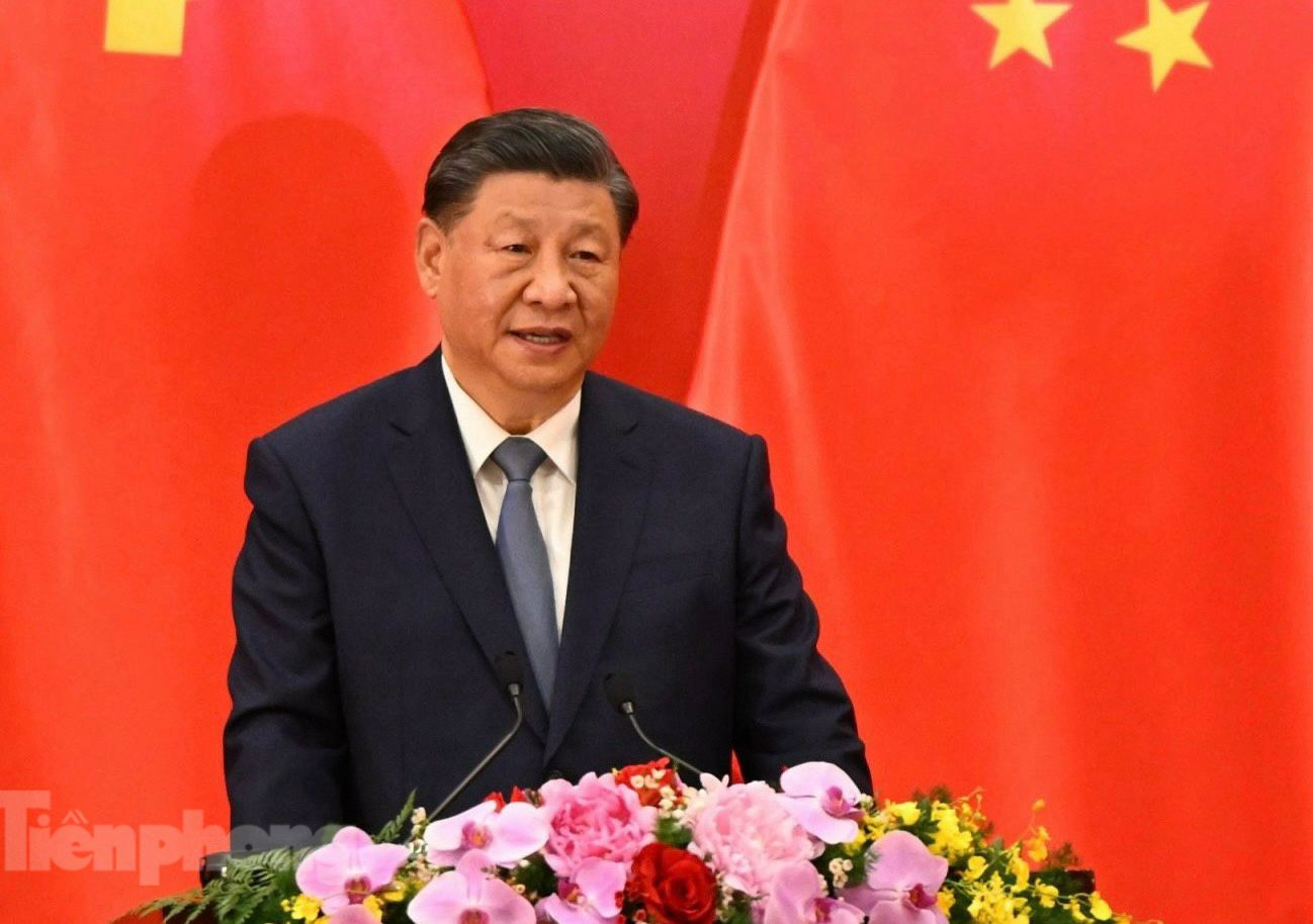 Tổng Bí thư, Chủ tịch nước Trung Quốc Tập Cận Bình gửi thông điệp đến các nhân sỹ, thanh niên hai nước. (Ảnh: Trọng Tài)