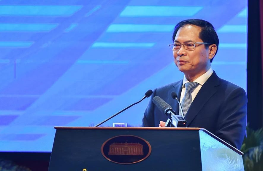 Bộ trưởng Ngoại giao Bùi Thanh Sơn phát biểu tại Hội nghị. (Ảnh: Baoquocte)