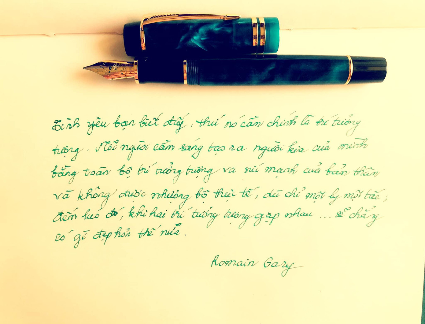 “Tình yêu bạn biết đấy, thứ nó cần chính là trí tưởng tượng. Mỗi người cần sáng tạo ra người kia của mình bằng toàn bộ trí tưởng tượng và sức mạnh của bản thân và không được nhượng bộ thực tế, dù chỉ một ly một tấc; đến lúc đó, khi hai tri tưởng tượng gặp nhau... sẽ chẳng có gì đẹp hơn thế - Romain Gary”- Hoa hậu Thu Thủy chia sẻ một câu trích dẫn của nhà văn người Pháp Romain Gary vào ngày 27/5.