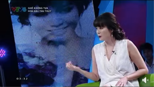 Hoa hậu Thu Thuỷ trong chương trình "Ghế không tựa".