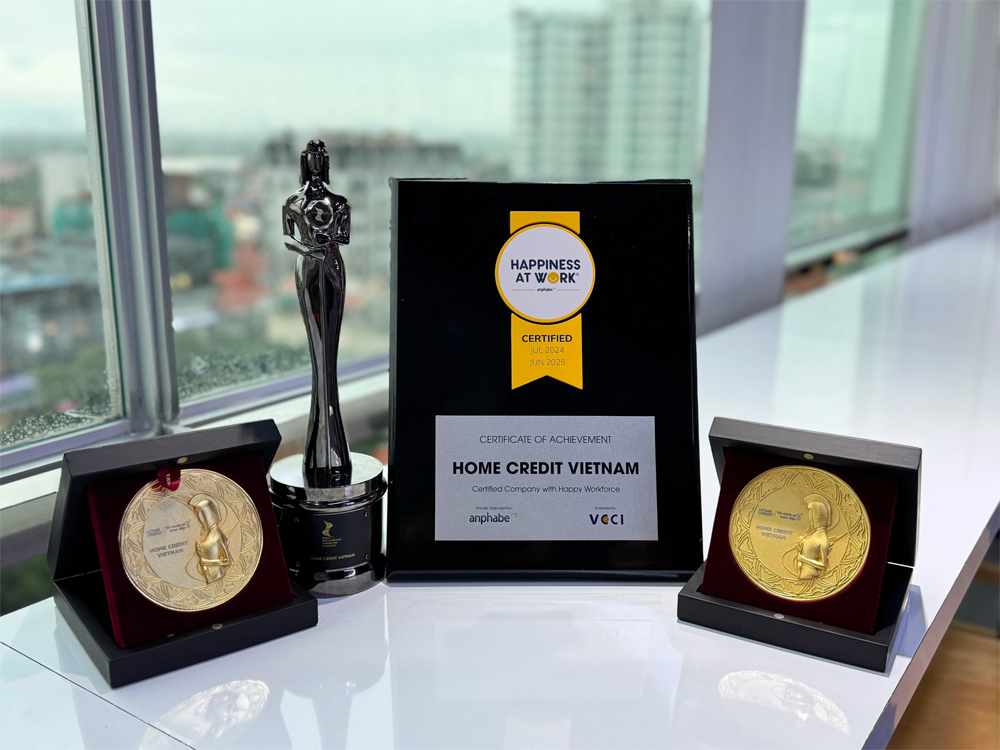 Chứng nhận về nơi làm việc hạnh phúc là động lực phát triển tiếp theo của Home Credit