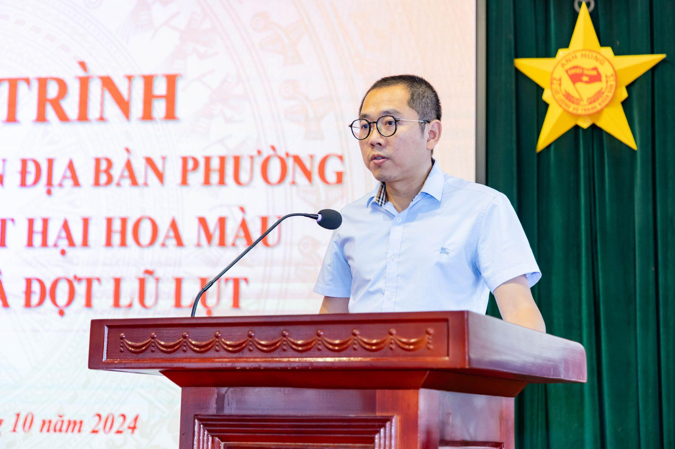 Ông Trần Quốc Toản - Giám đốc Khu đô thị quốc tế Ciputra Hanoi phát biểu tại buổi gặp mặt.