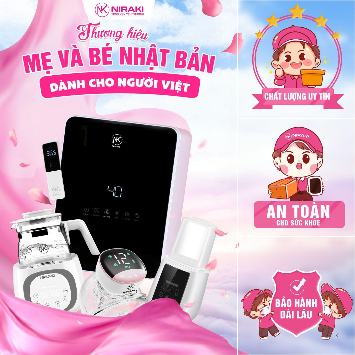 Niraki cam kết chất lượng sản phẩm và dịch vụ bảo hành