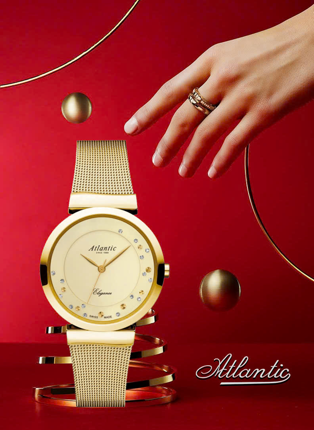 Đồng hồ Atlantic với thiết kế thanh lịch được nhập khẩu từ Thụy Sĩ