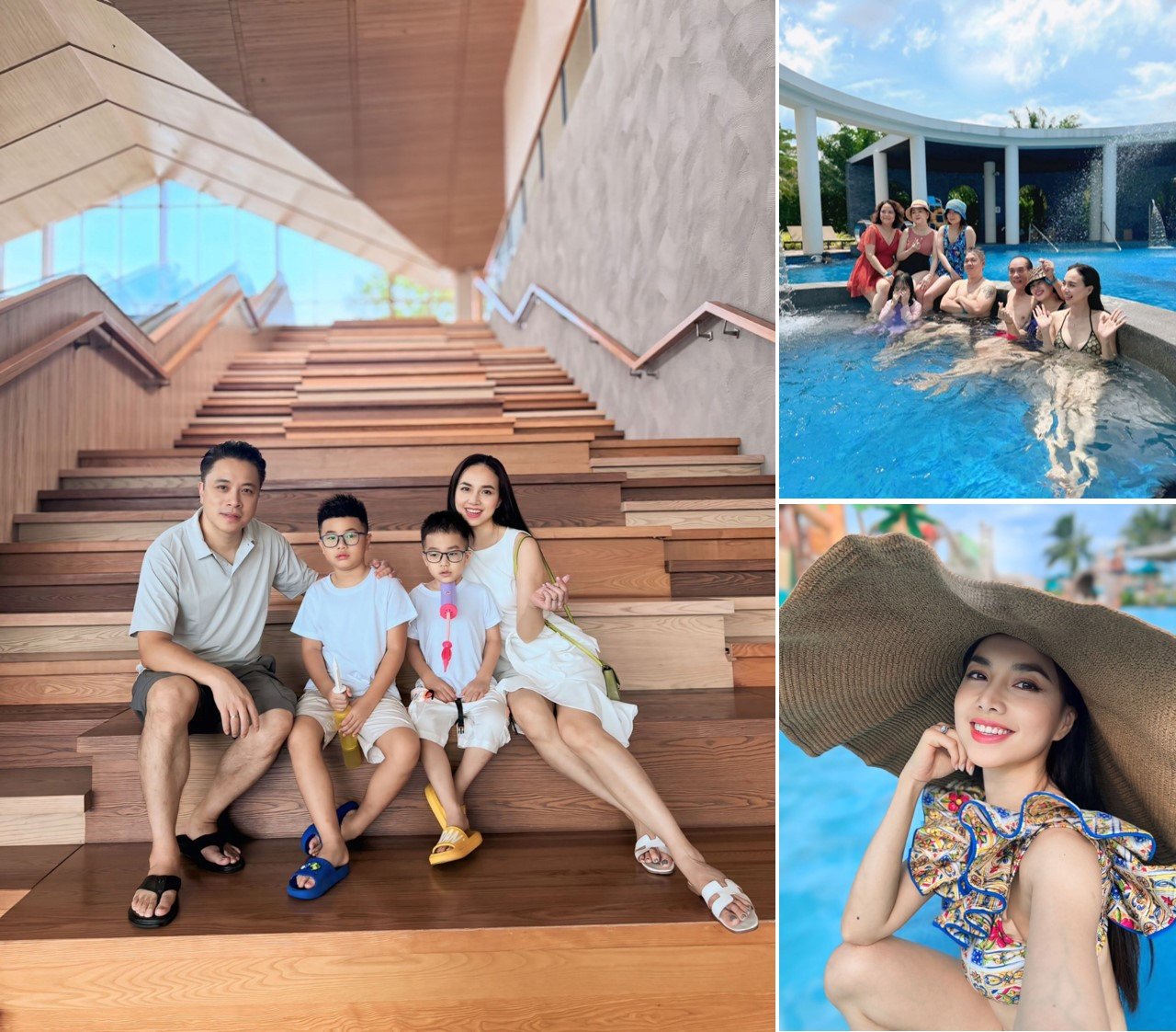 Gia đình Đạo diễn Victor Vũ và Đinh Ngọc Diệp đã có những khoảnh khắc vui nhộn và relax tại Suối khoáng nóng Minera Hot Springs Binh Chau thuộc NovaWorld Ho Tram