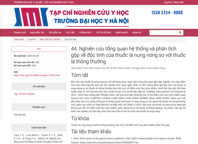 Trong nước đã có nghiên cứu về TLNN từ nhóm chuyên gia y học gia đình thuộc Trường Đại học Y Hà Nội, công bố trên tạp chí Nghiên cứu Y học tháng 7/2024, cung cấp những bằng chứng để các cơ quan chức năng xem xét.